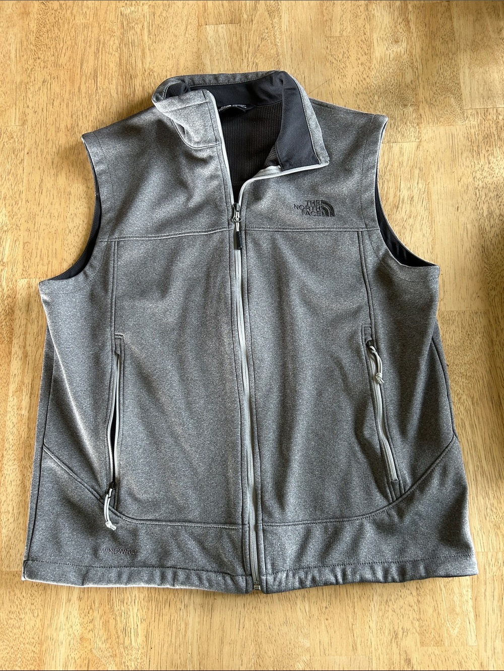 The North Face Men's Heather Gray Softshell Vest - Full Zip
